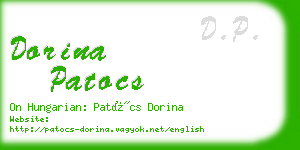 dorina patocs business card